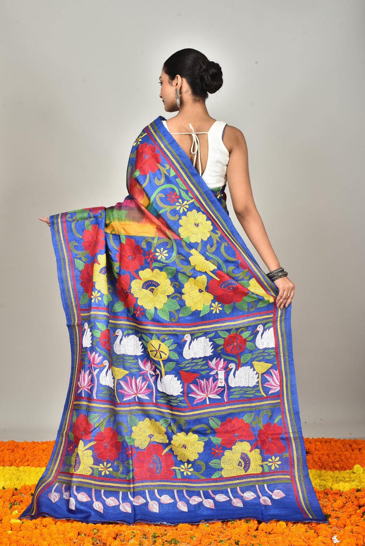 TUSSAR SILK DIY KANTHA SAREE