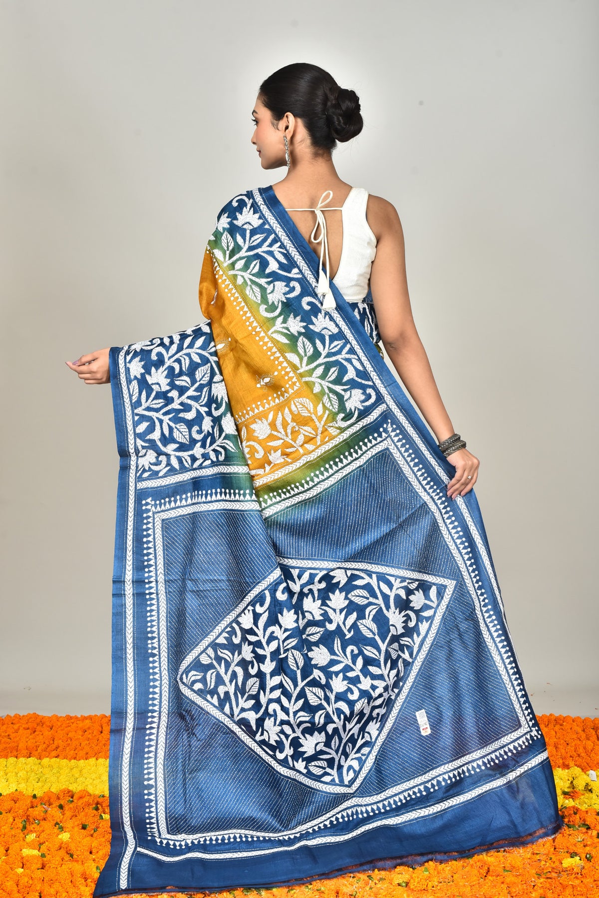 TUSSAR SILK DIY KANTHA SAREE