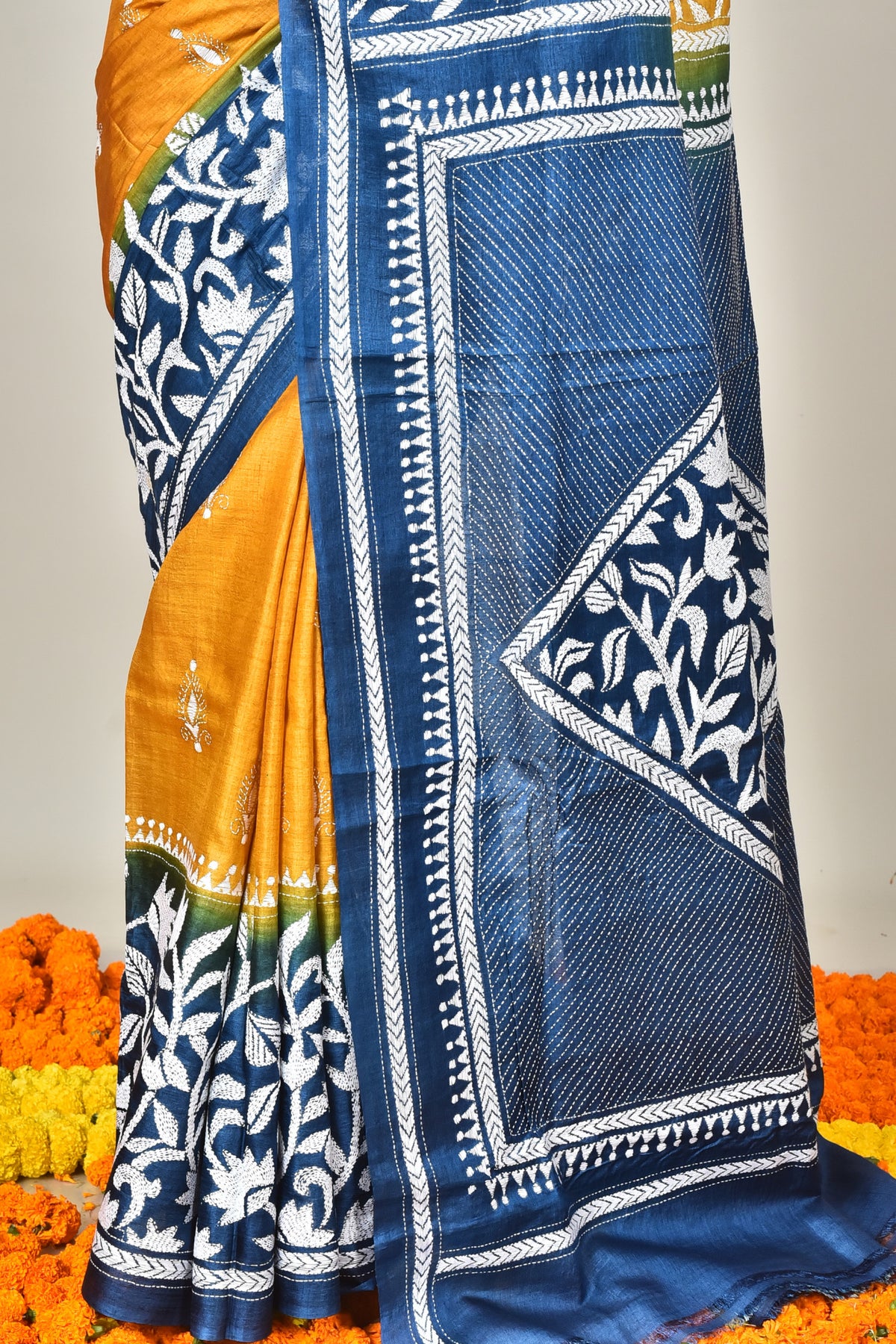 TUSSAR SILK DIY KANTHA SAREE