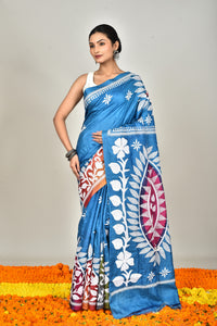 TUSSAR SILK DIY KANTHA SAREE