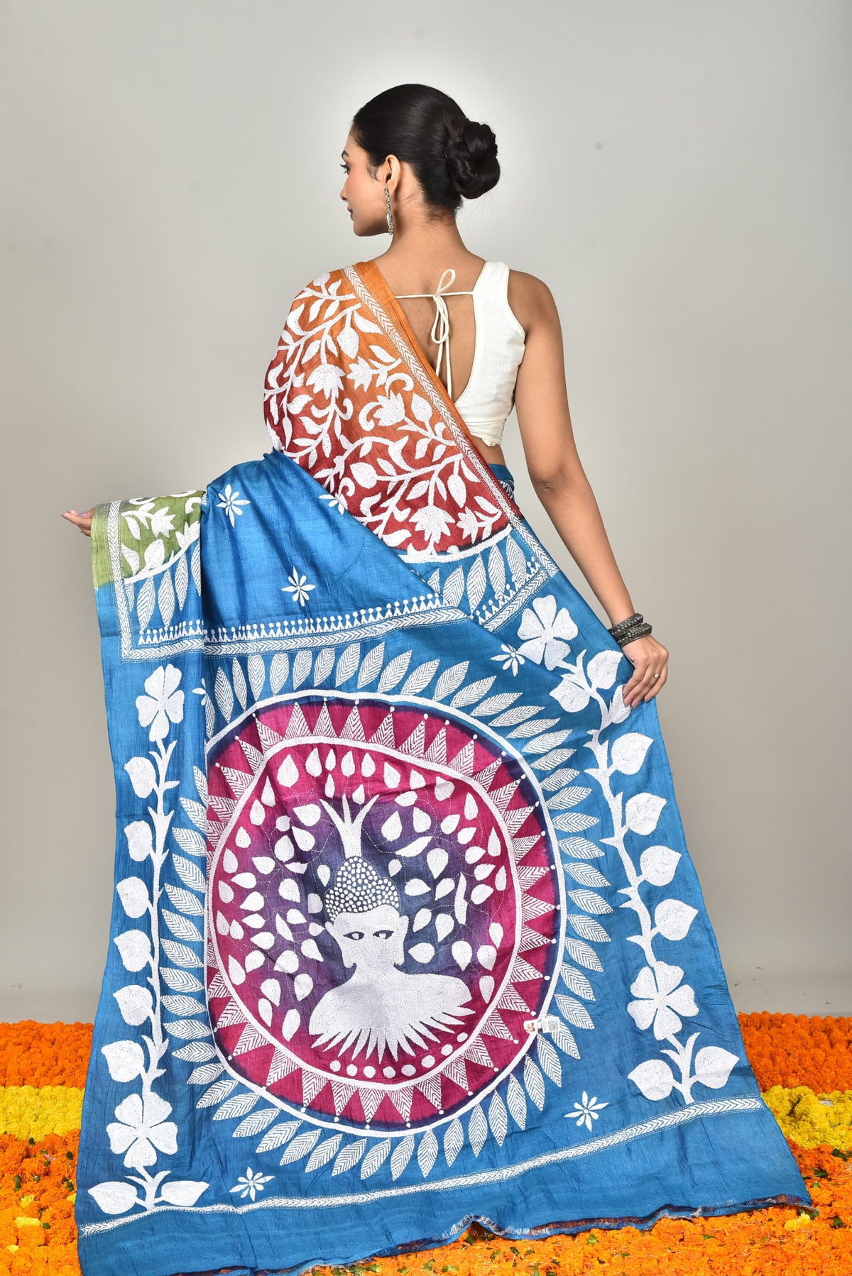 TUSSAR SILK DIY KANTHA SAREE