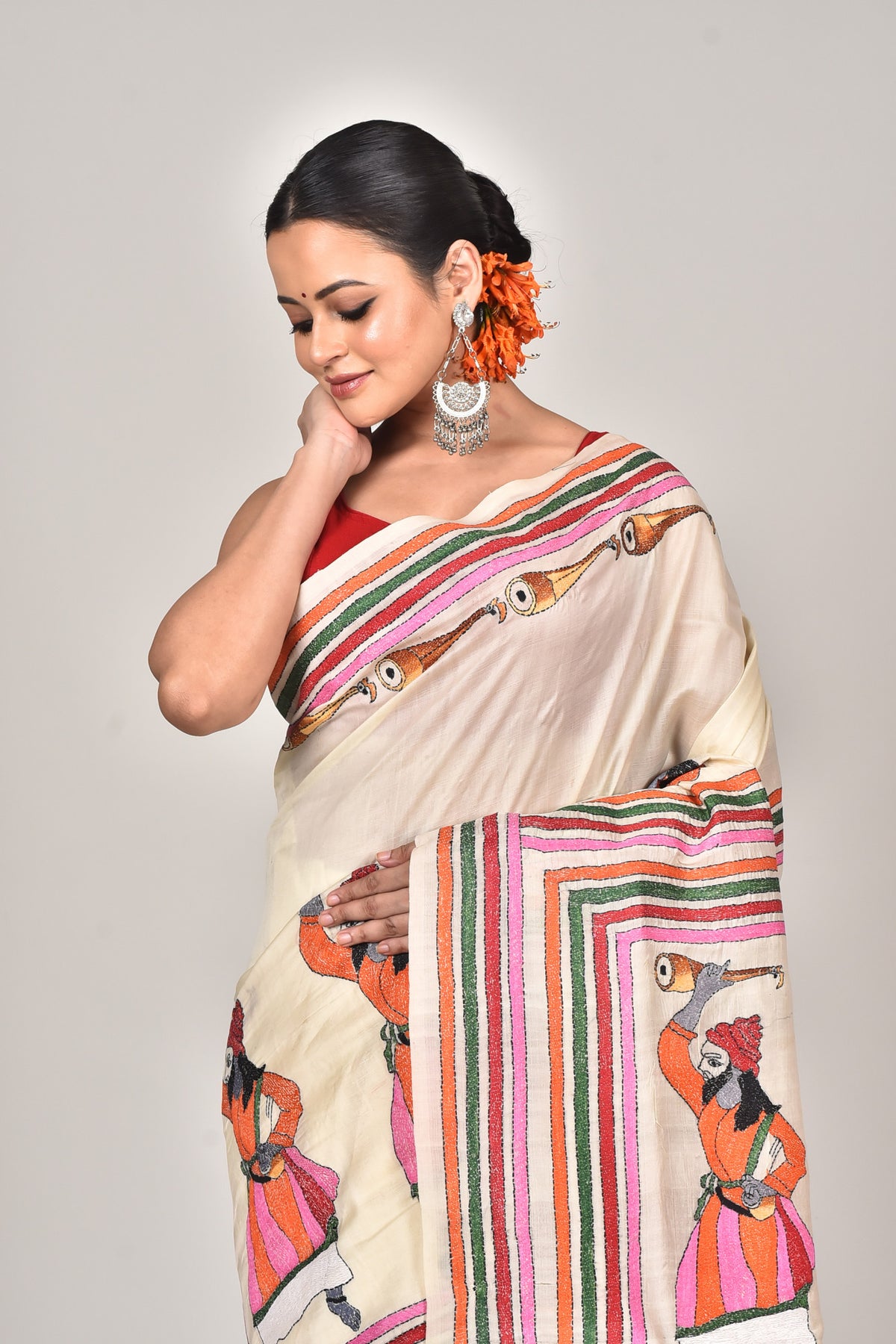 TUSSAR SILK KANTHA SAREE