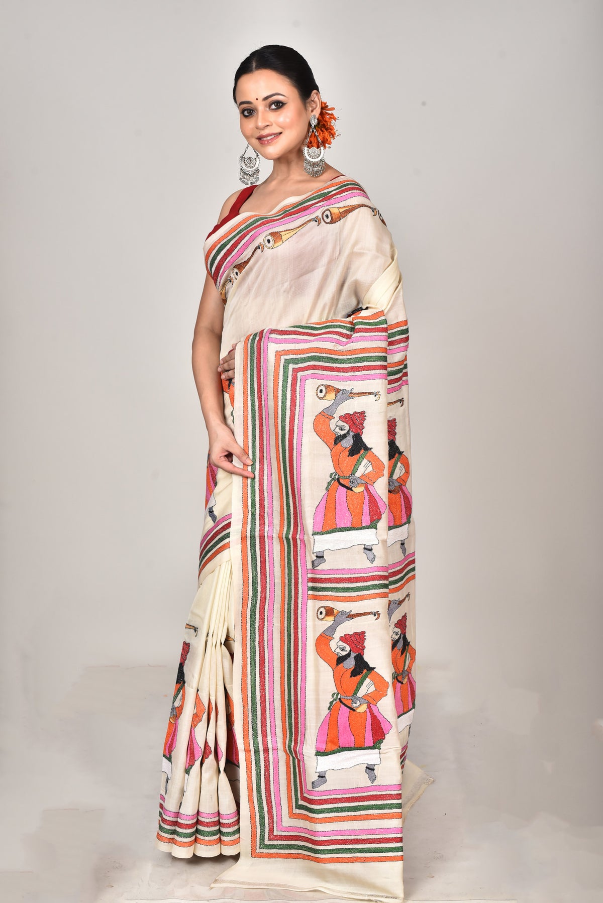 TUSSAR SILK KANTHA SAREE