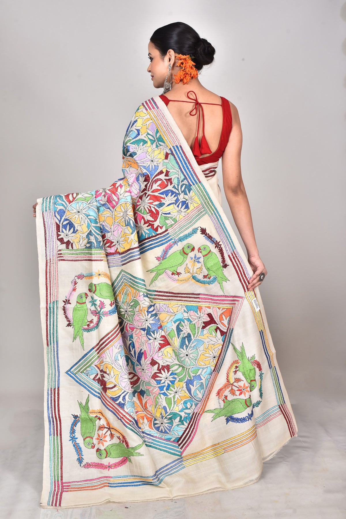 TUSSAR SILK KANTHA SAREE
