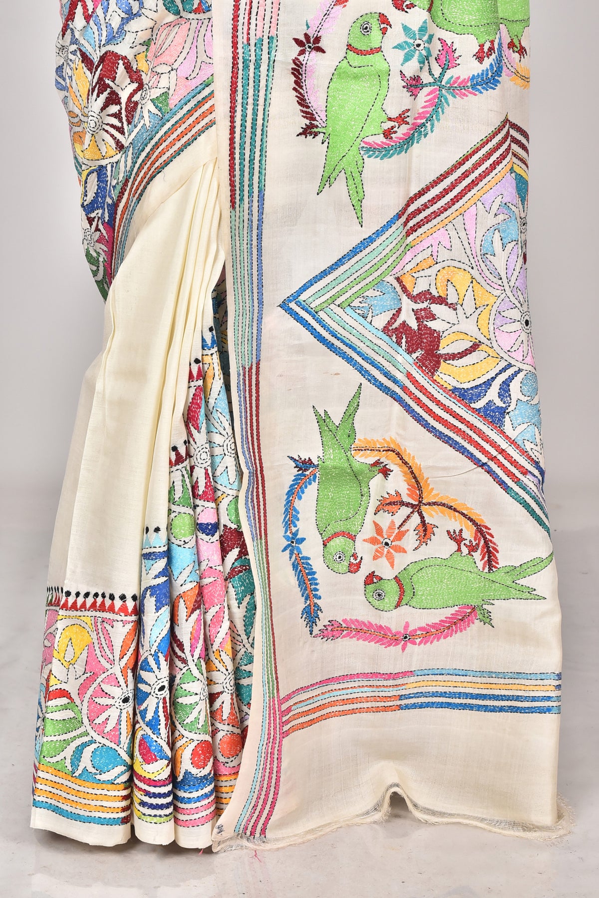 TUSSAR SILK KANTHA SAREE