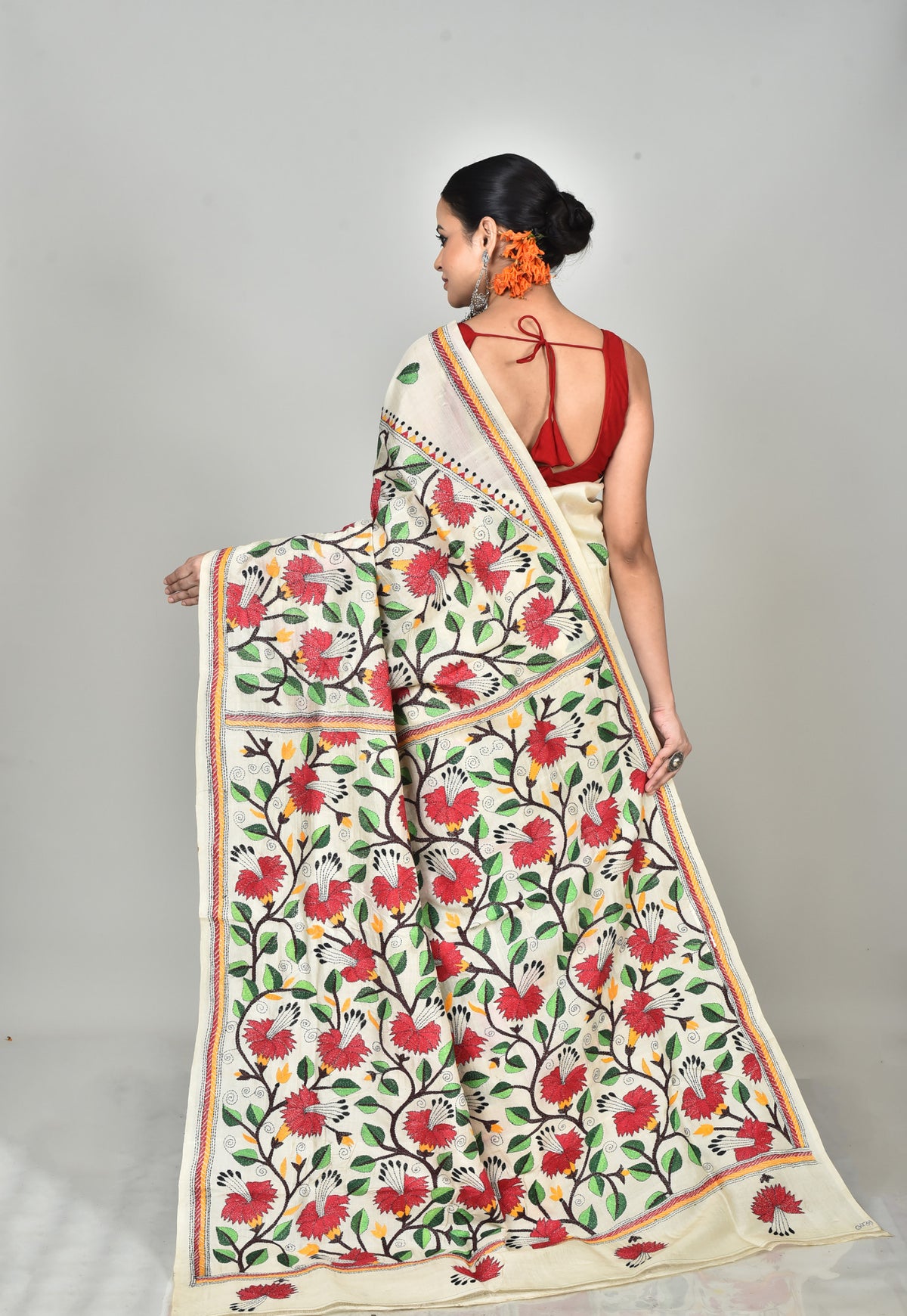 TUSSAR SILK KANTHA SAREE
