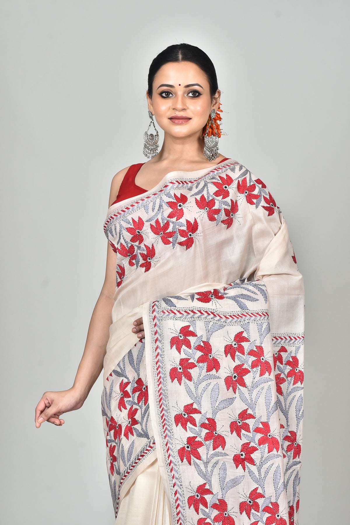 TUSSAR SILK KANTHA SAREE