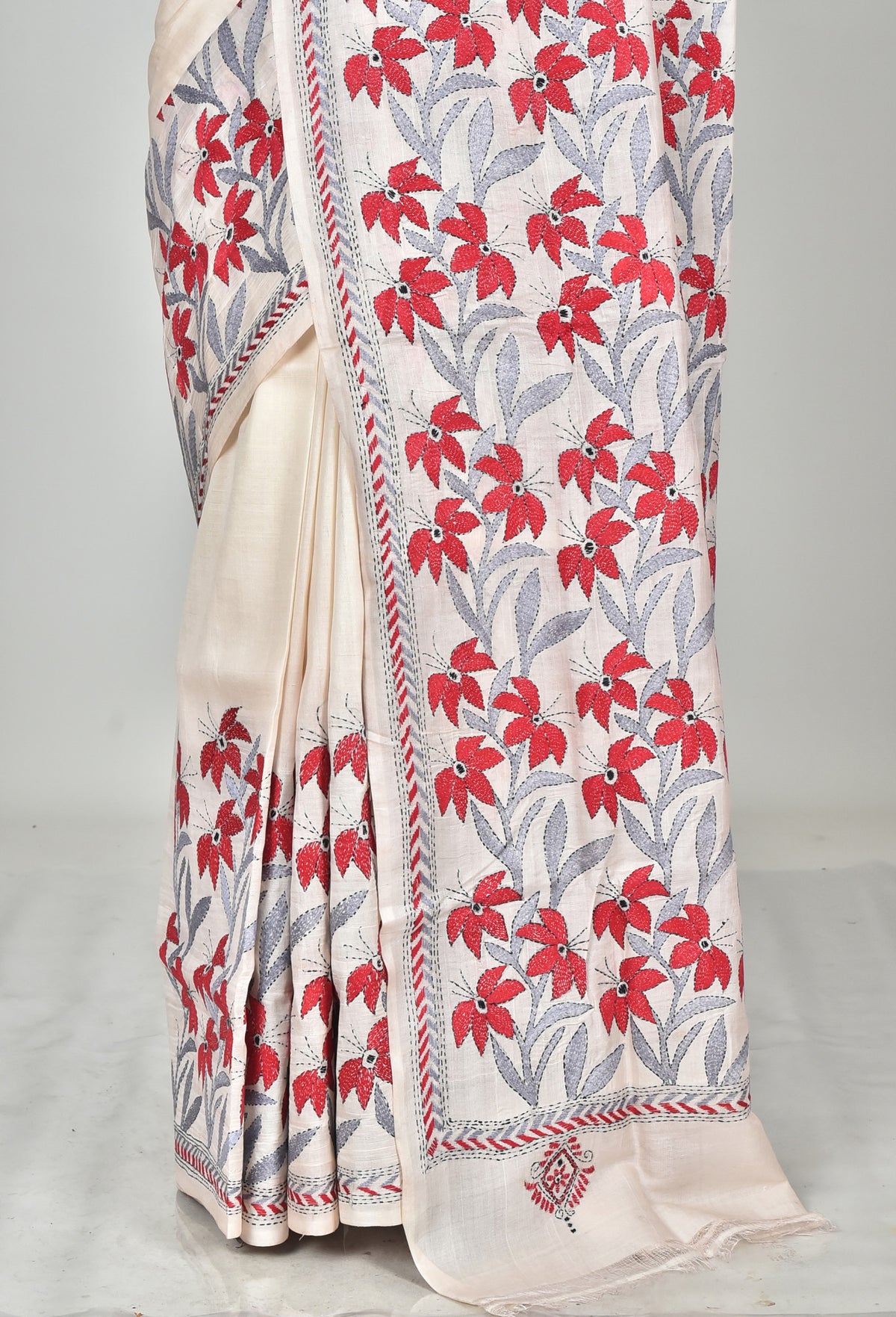 TUSSAR SILK KANTHA SAREE
