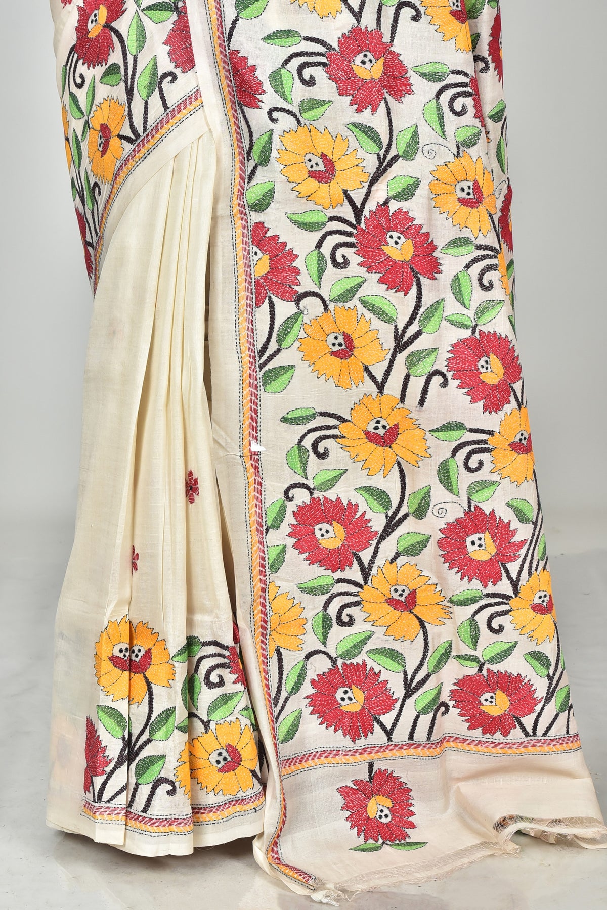 TUSSAR SILK KANTHA SAREE