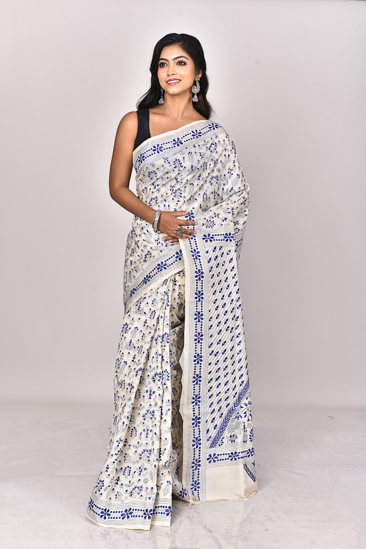 TUSSAR SILK KANTHA SAREE
