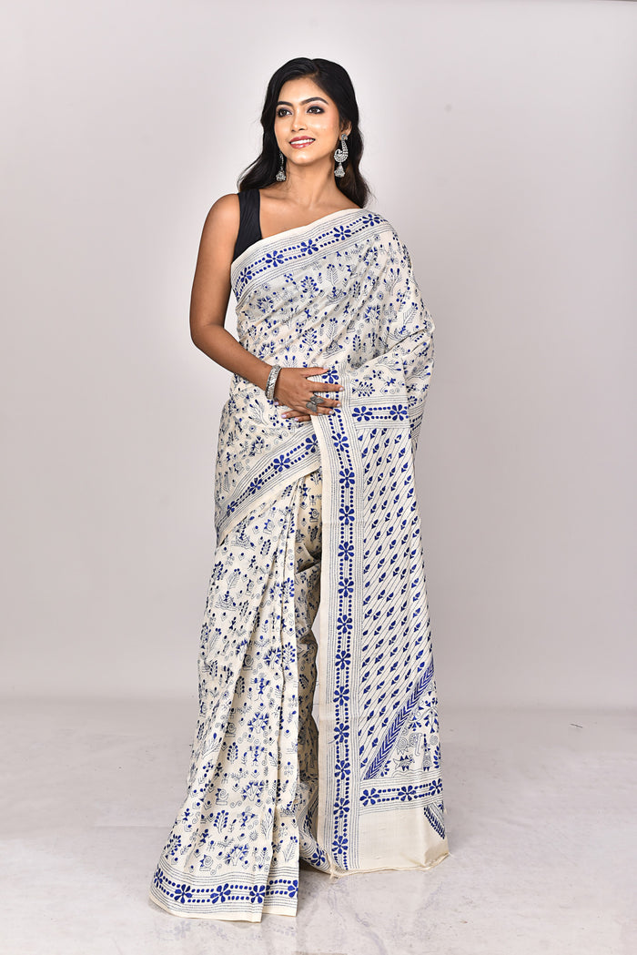 TUSSAR SILK KANTHA SAREE