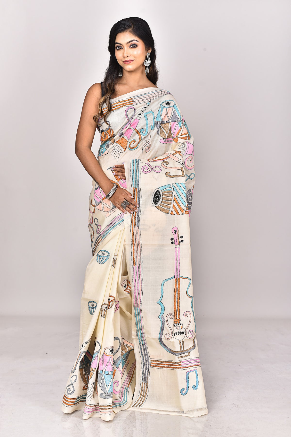 TUSSAR SILK KANTHA SAREE