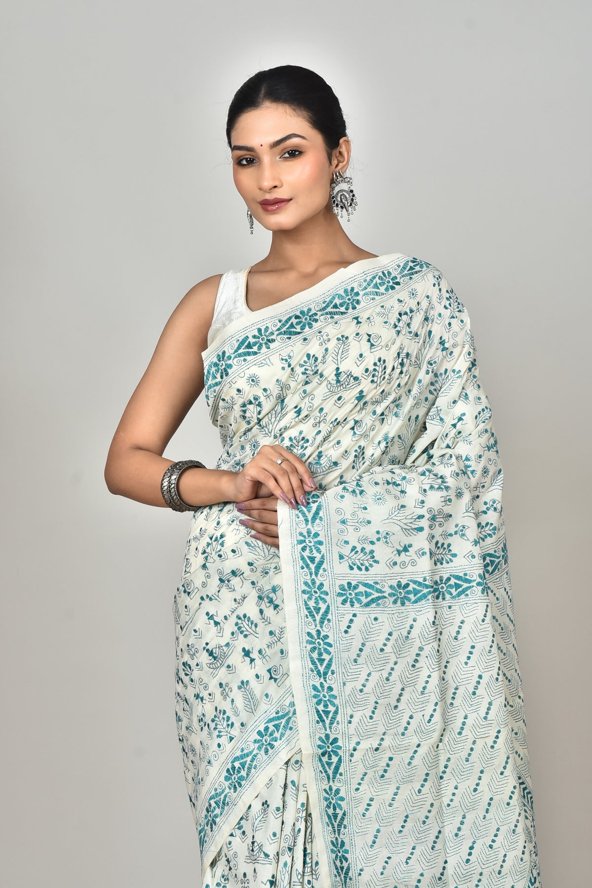 TUSSAR SILK KANTHA SAREE