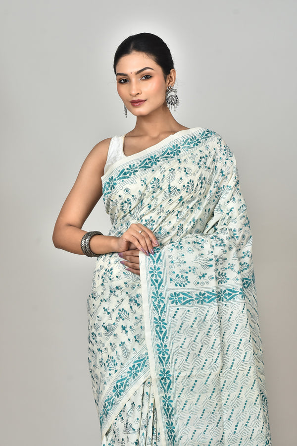 TUSSAR SILK KANTHA SAREE