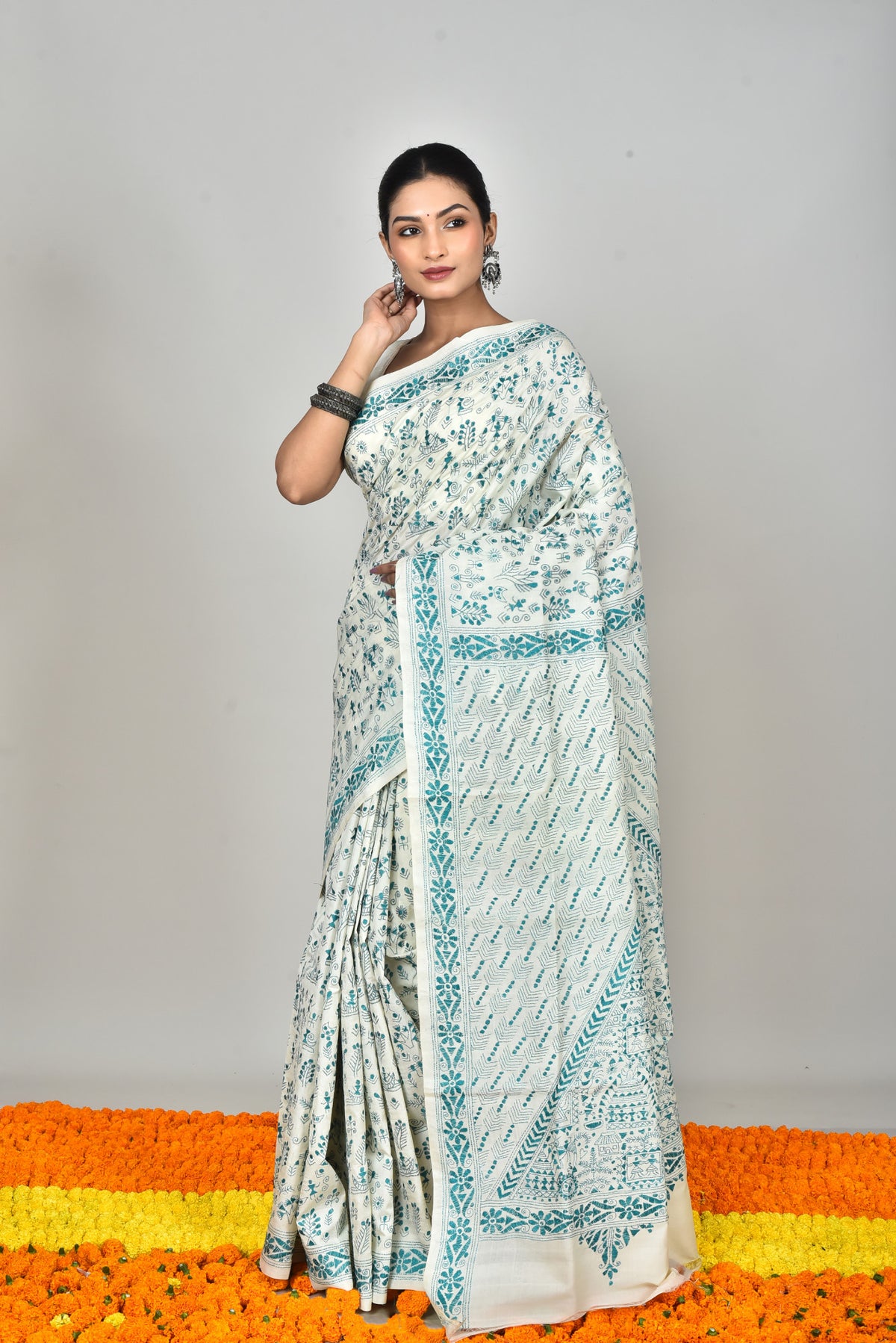 TUSSAR SILK KANTHA SAREE