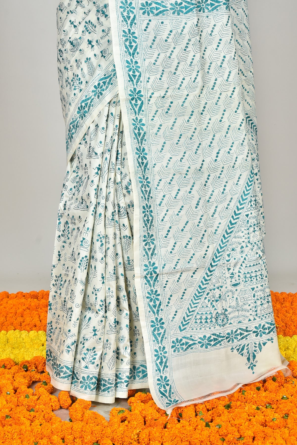 TUSSAR SILK KANTHA SAREE