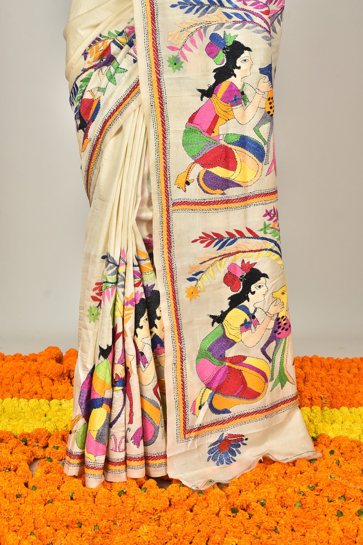 TUSSAR SILK KANTHA SAREE