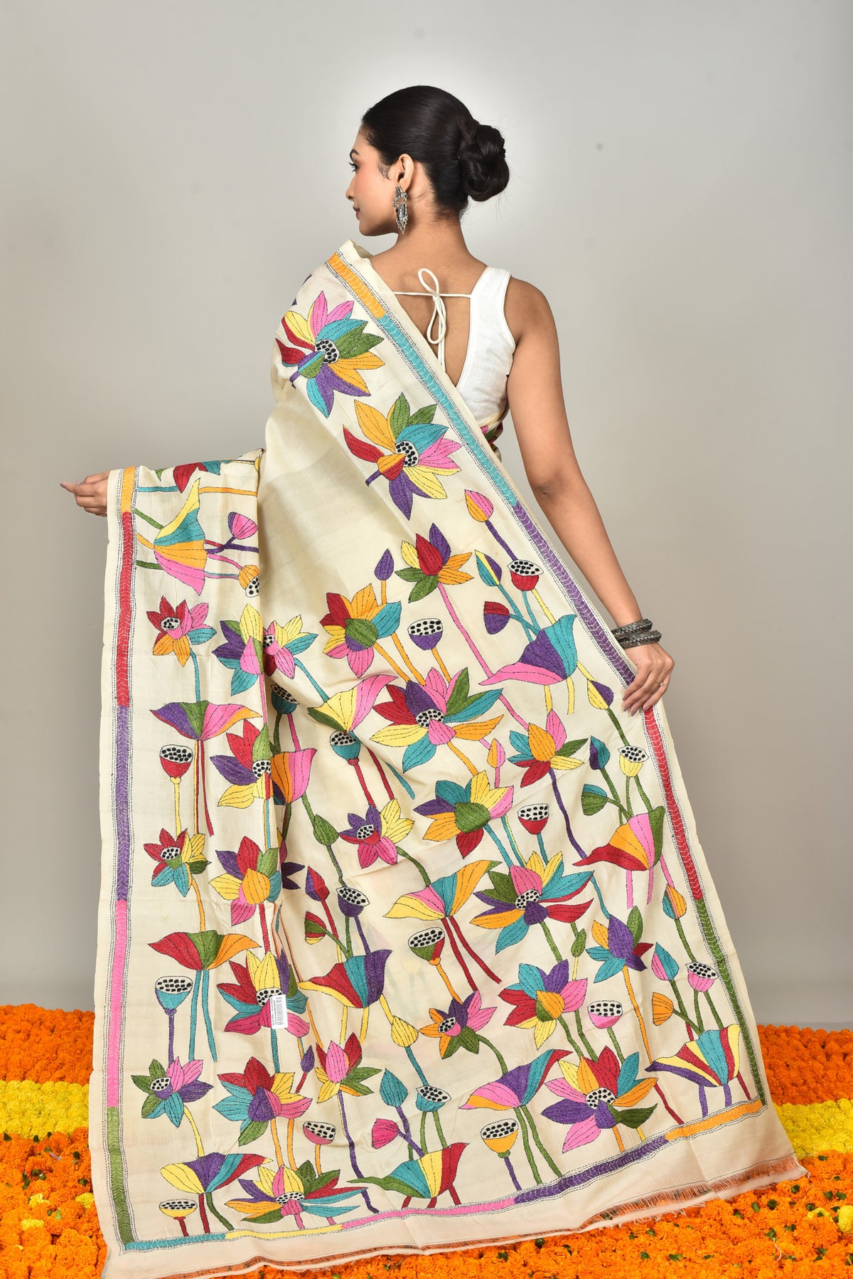 TUSSAR SILK KANTHA SAREE