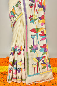 TUSSAR SILK KANTHA SAREE