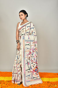 TUSSAR SILK KANTHA SAREE