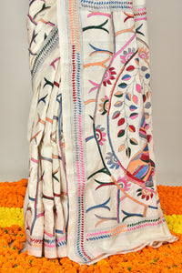 TUSSAR SILK KANTHA SAREE