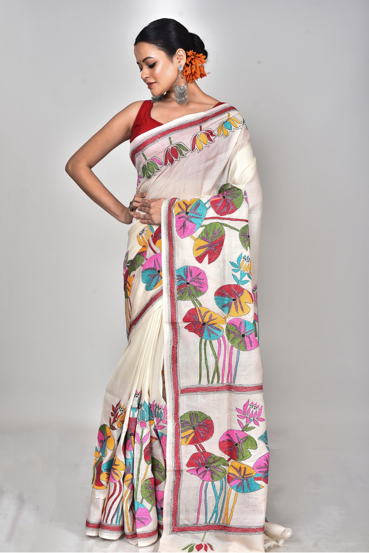 TUSSAR SILK KANTHA SAREE