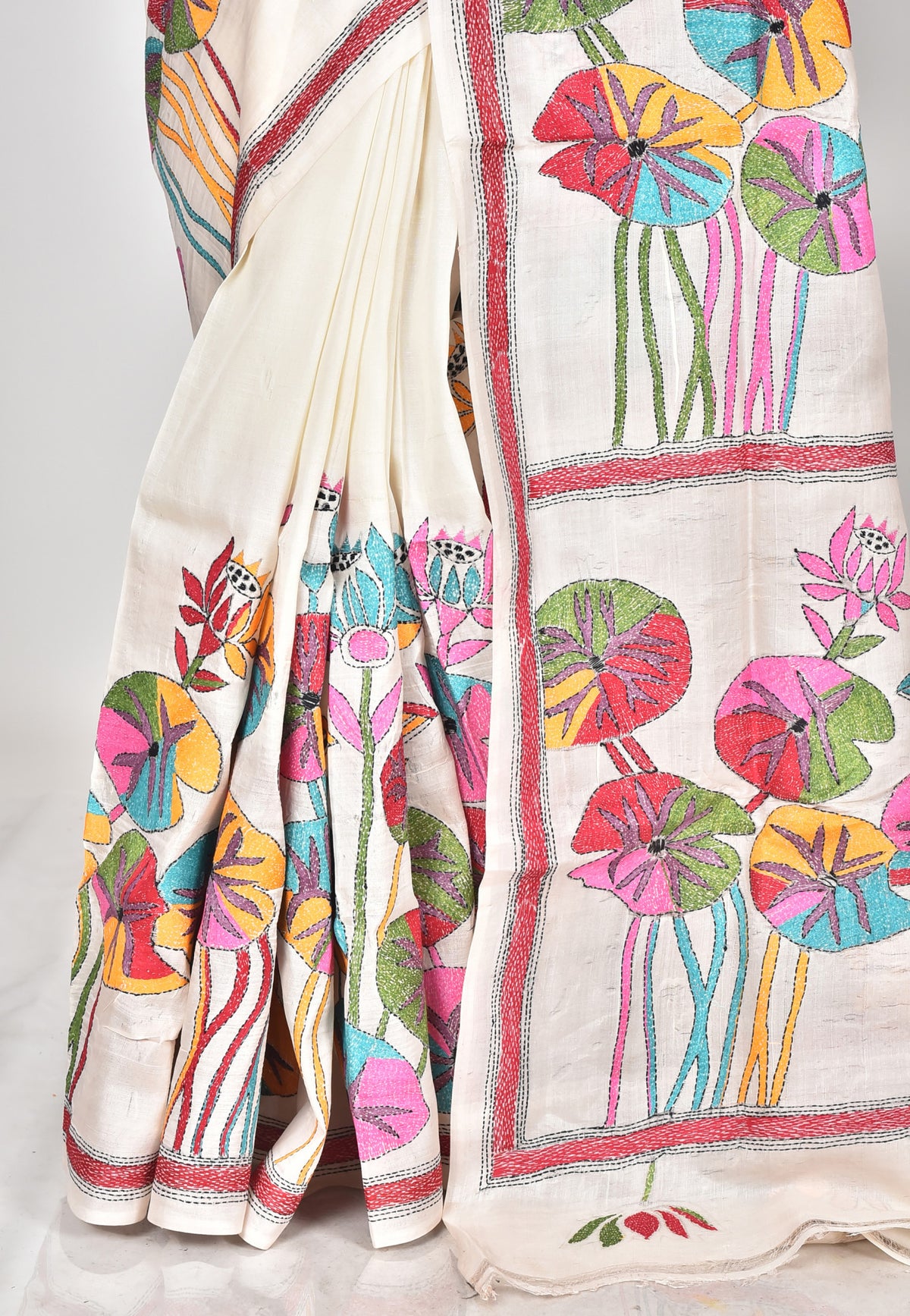 TUSSAR SILK KANTHA SAREE