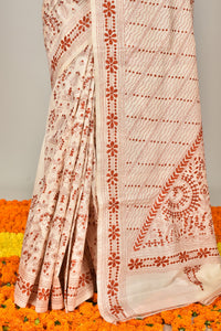 TUSSAR SILK KANTHA SAREE