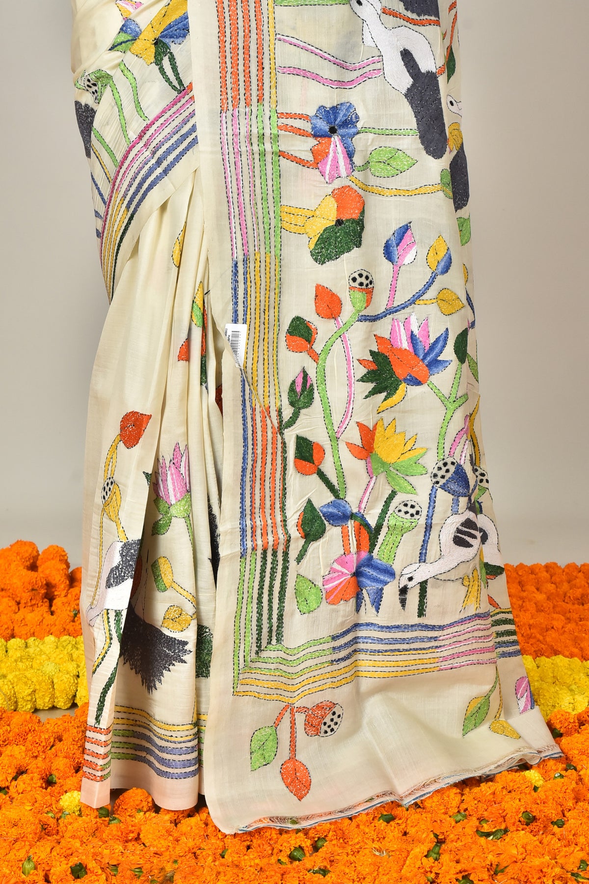 TUSSAR SILK KANTHA SAREE
