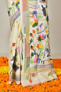TUSSAR SILK KANTHA SAREE