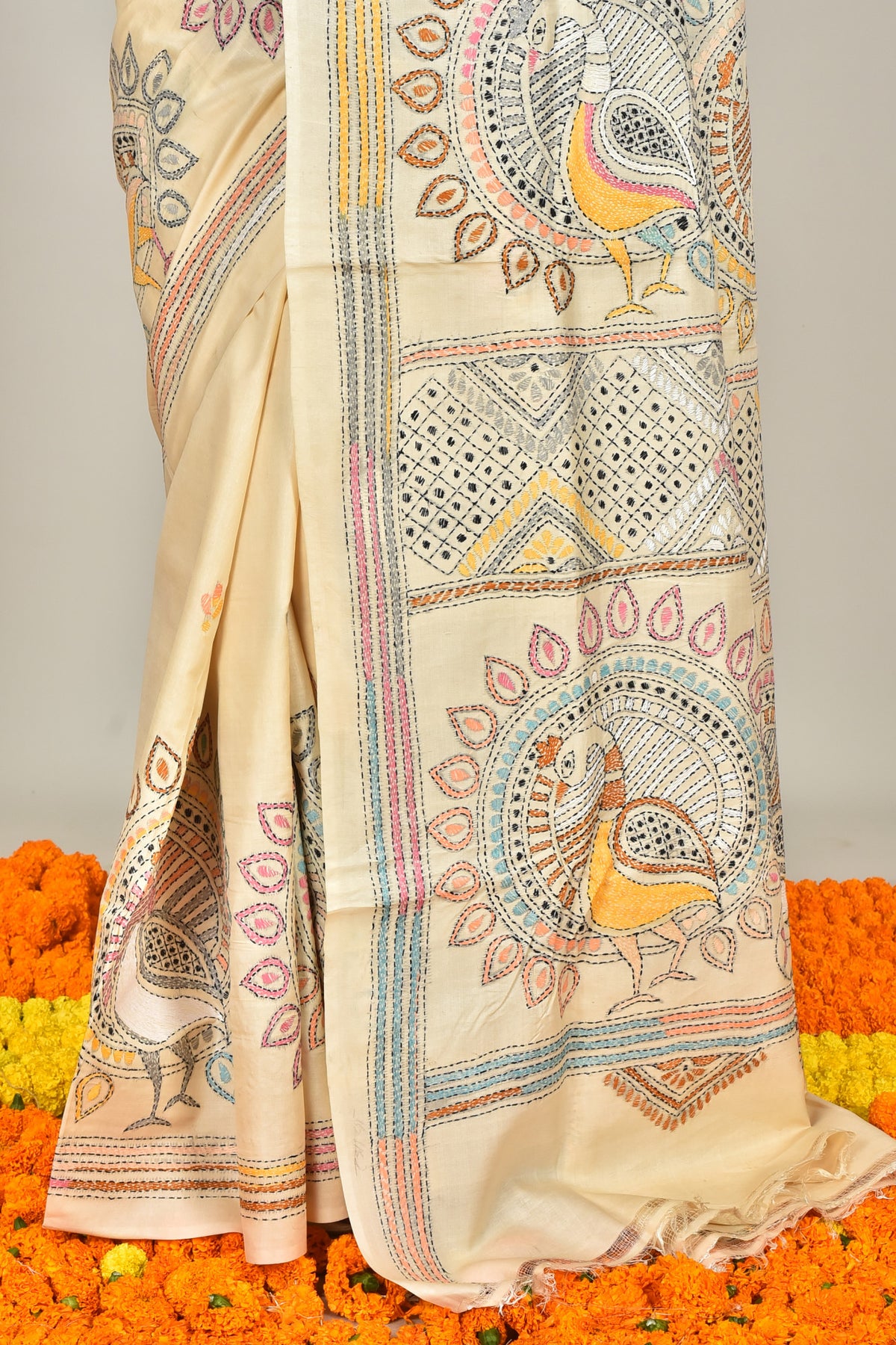 TUSSAR SILK KANTHA SAREE