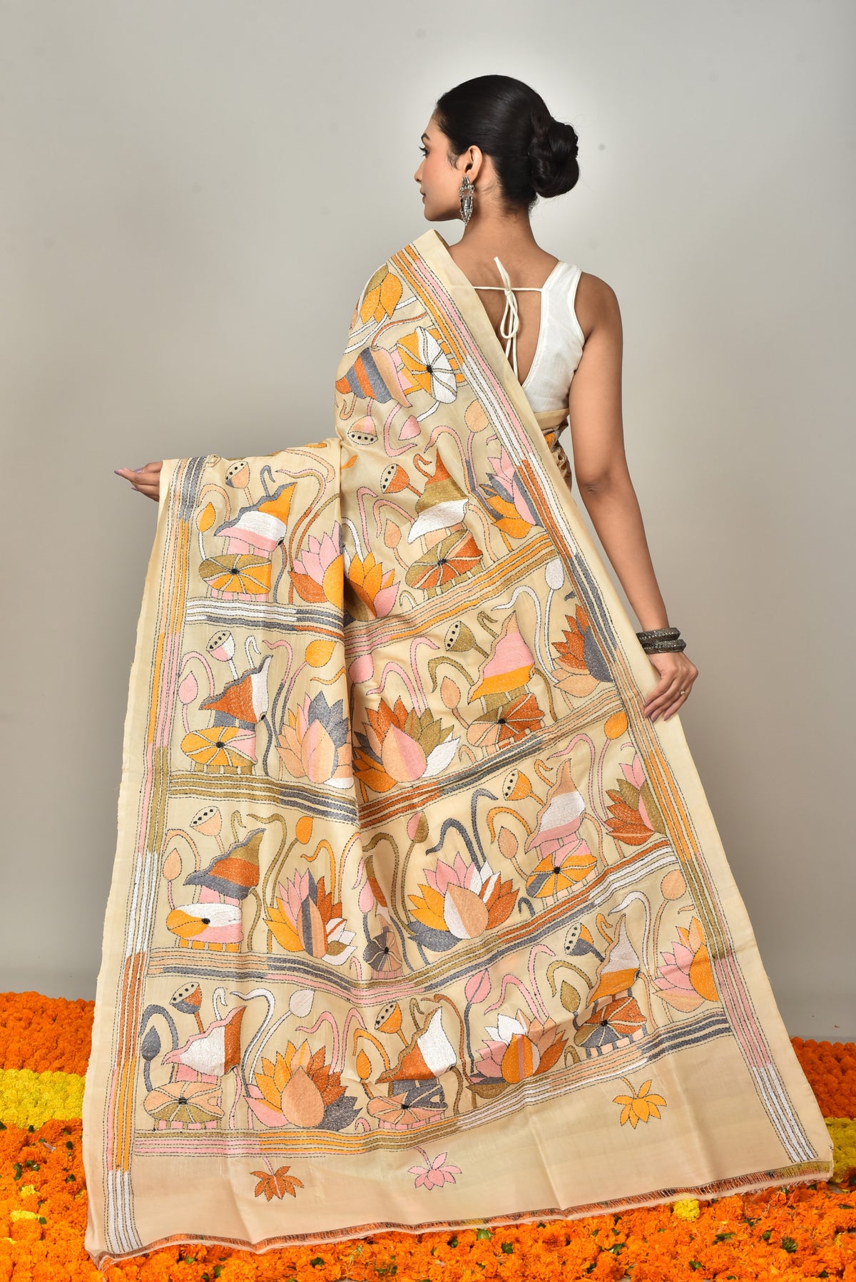 TUSSAR SILK KANTHA SAREE