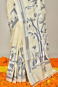 TUSSAR SILK KANTHA SAREE