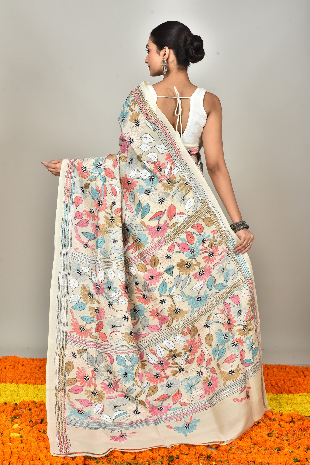 TUSSAR SILK KANTHA SAREE