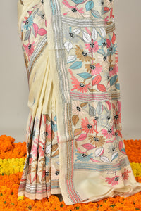 TUSSAR SILK KANTHA SAREE