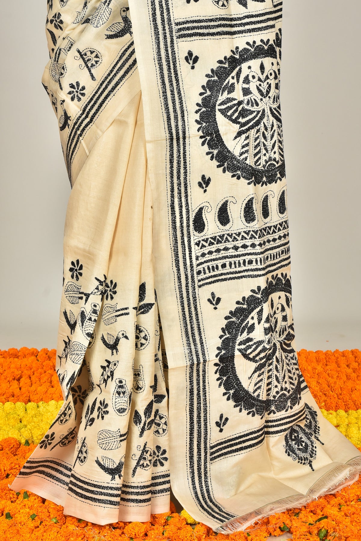 TUSSAR SILK KANTHA SAREE