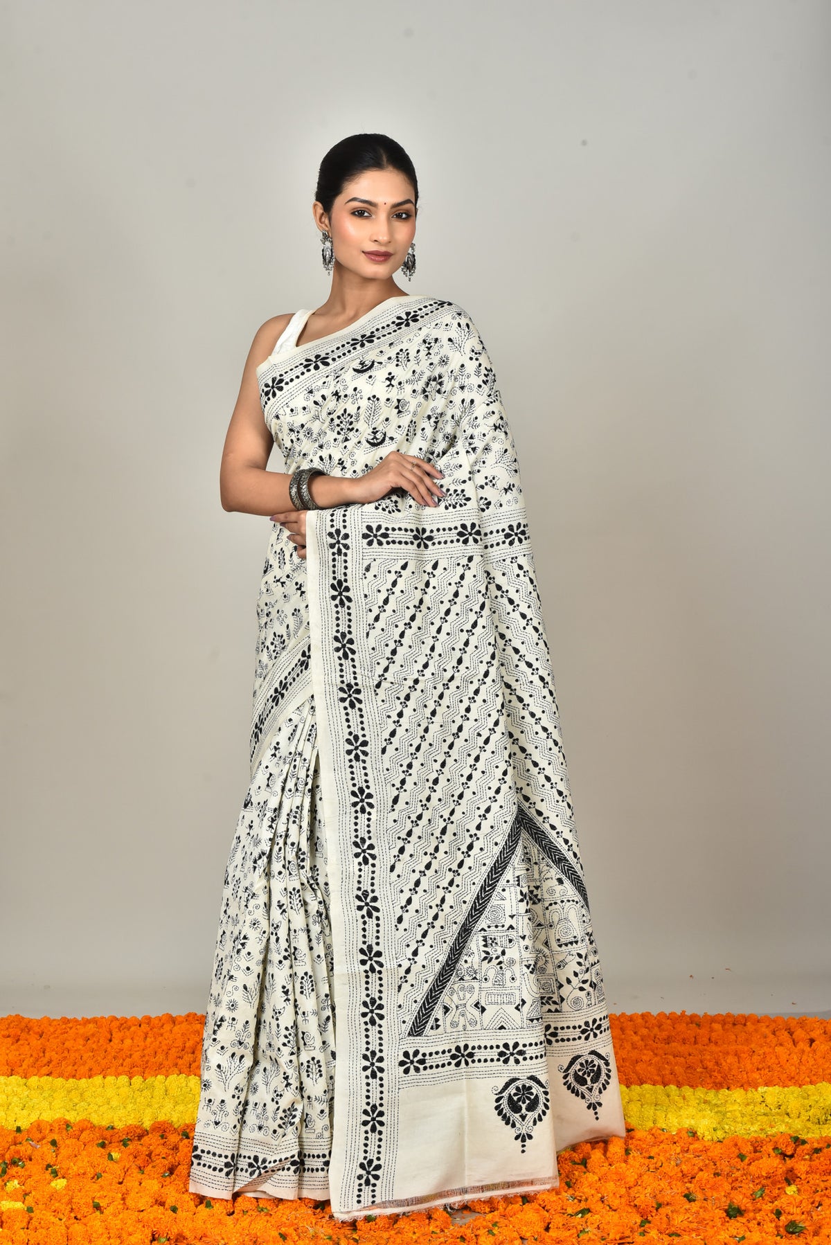 TUSSAR SILK KANTHA SAREE