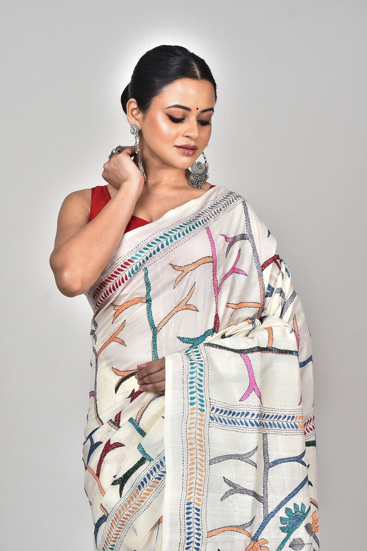 TUSSAR SILK KANTHA SAREE