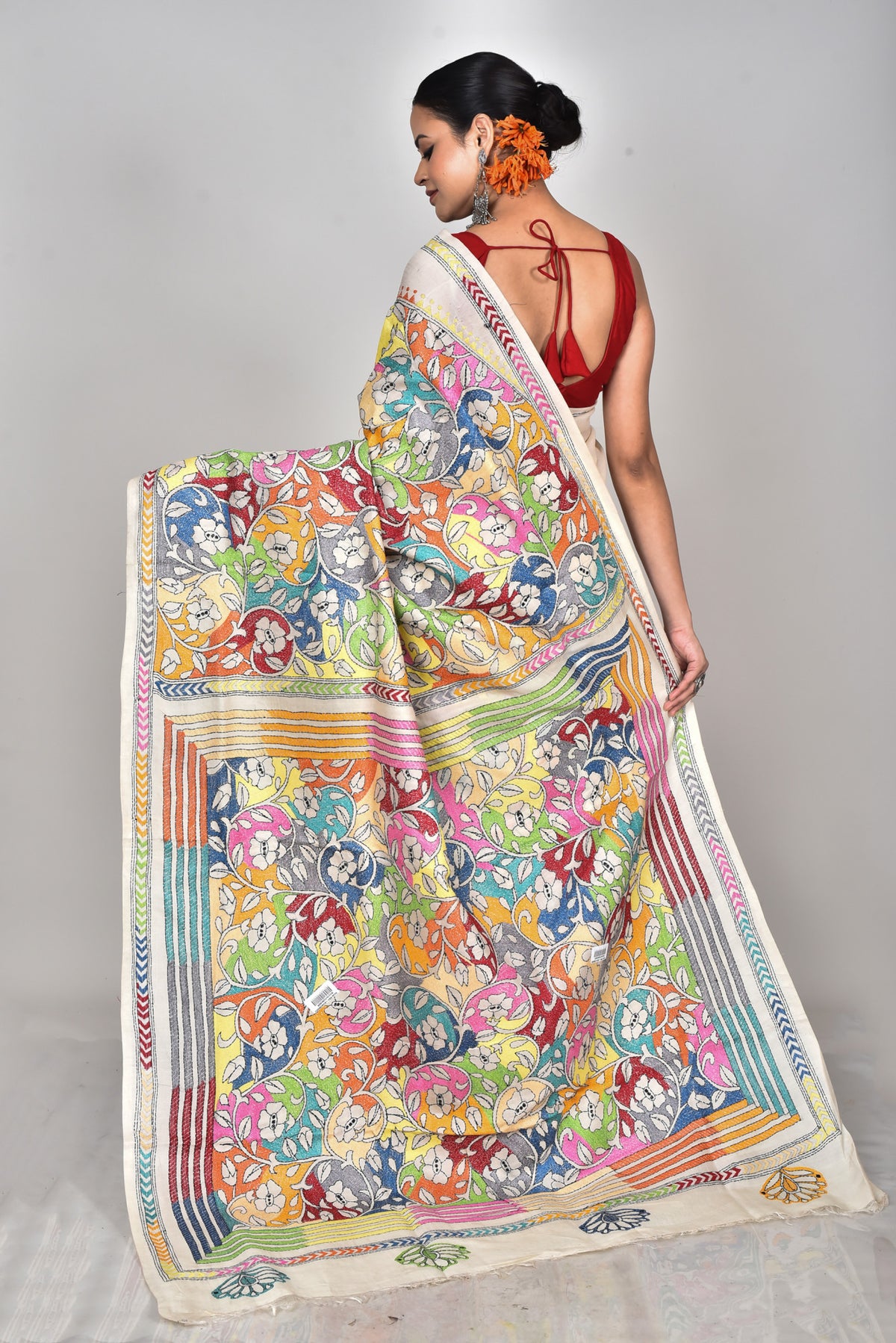 TUSSAR SILK KANTHA SAREE
