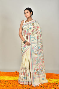 TUSSAR SILK KANTHA SAREE