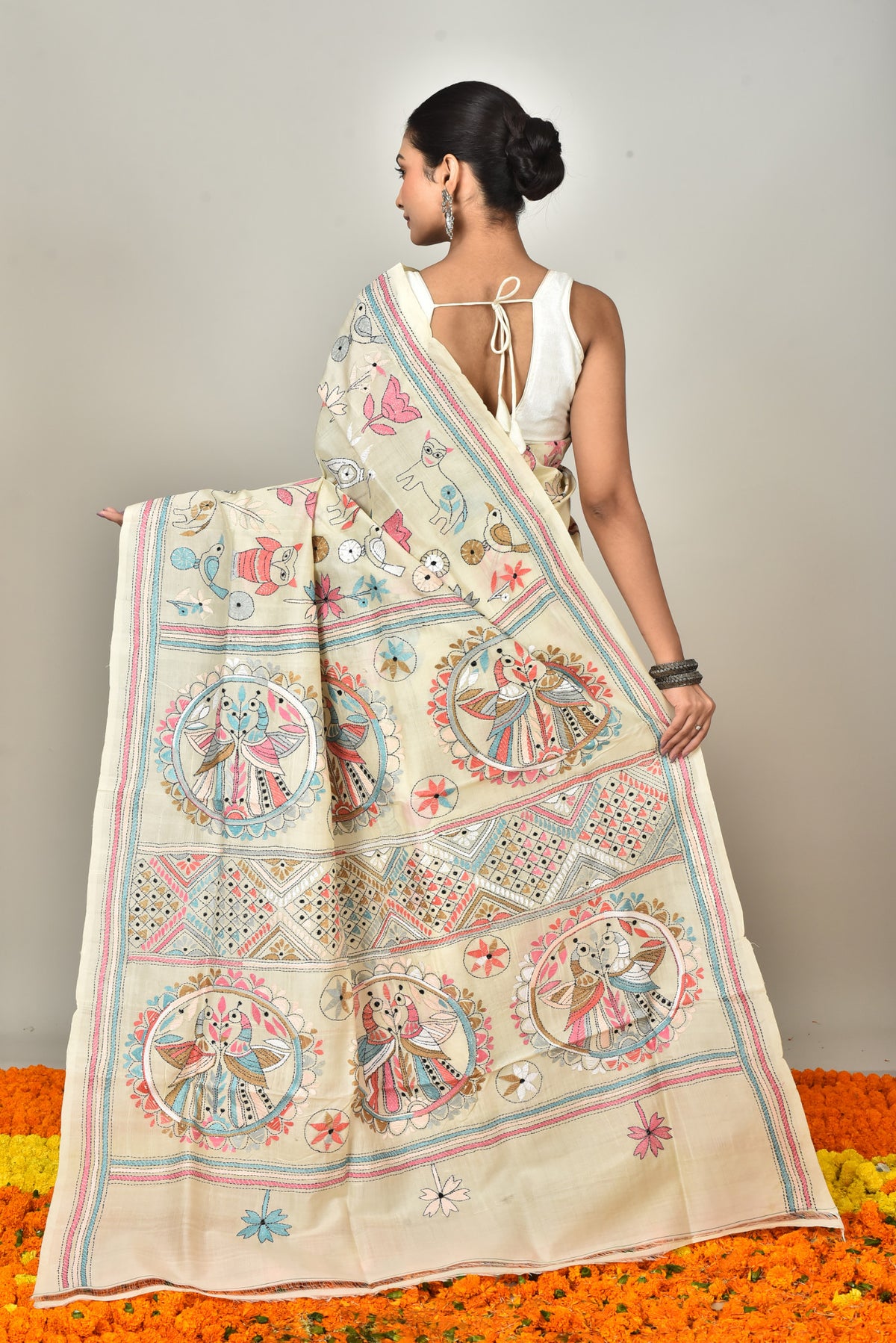 TUSSAR SILK KANTHA SAREE