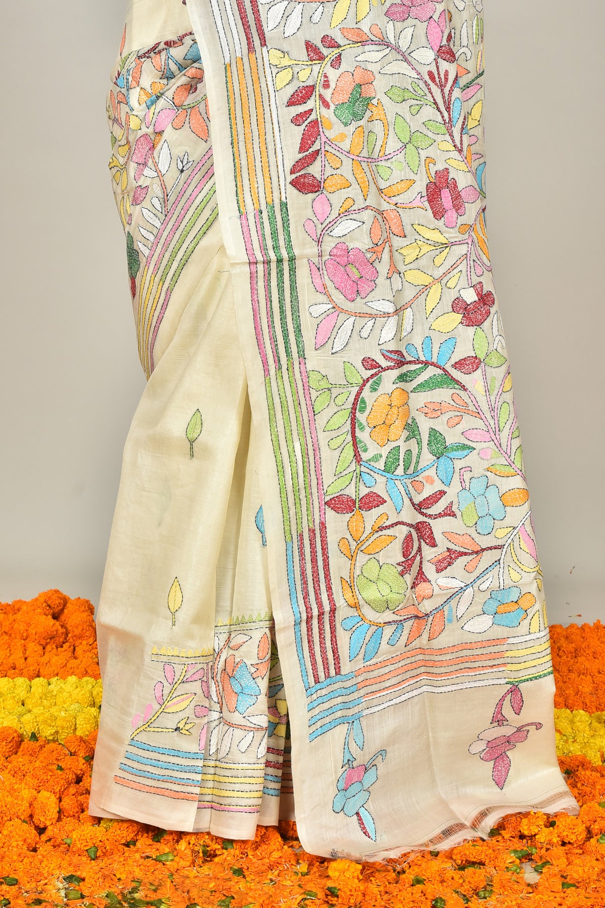 TUSSAR SILK KANTHA SAREE