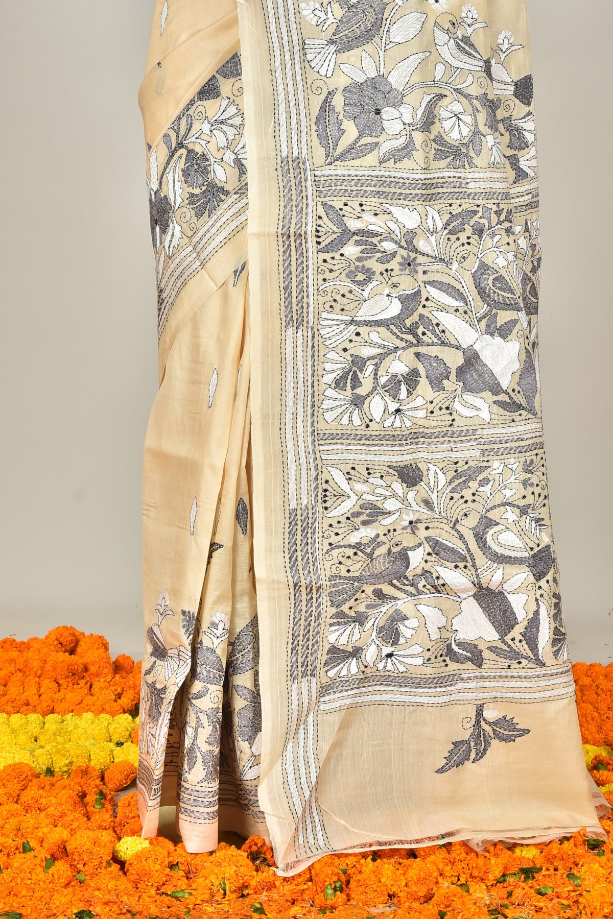 TUSSAR SILK KANTHA SAREE