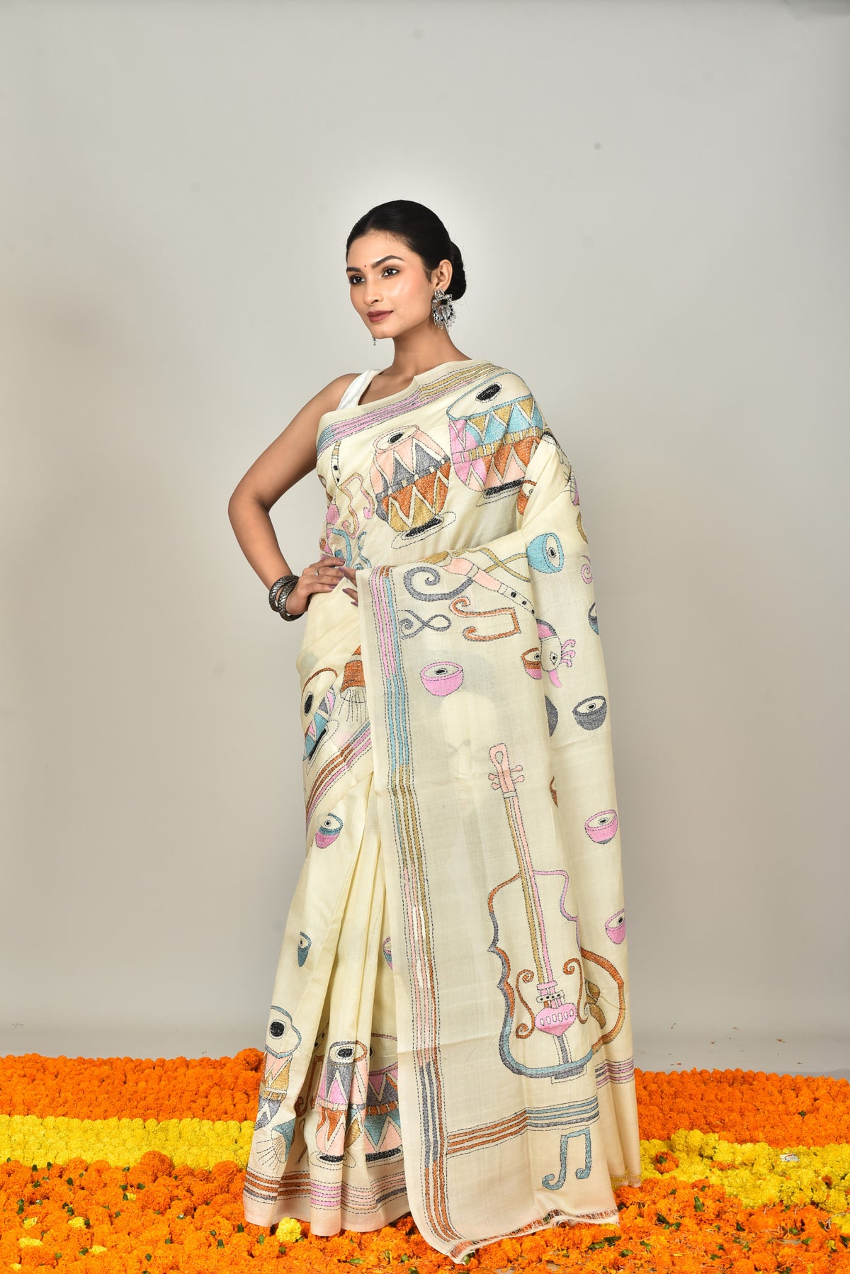 TUSSAR SILK KANTHA SAREE