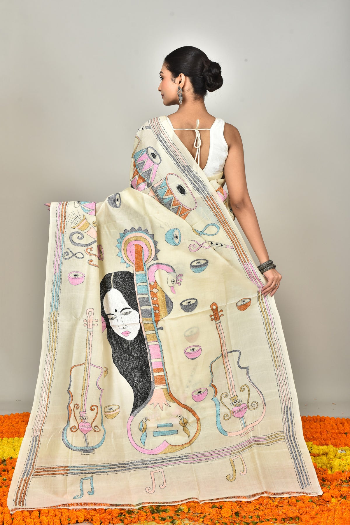TUSSAR SILK KANTHA SAREE