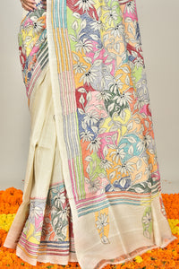 TUSSAR SILK KANTHA SAREE
