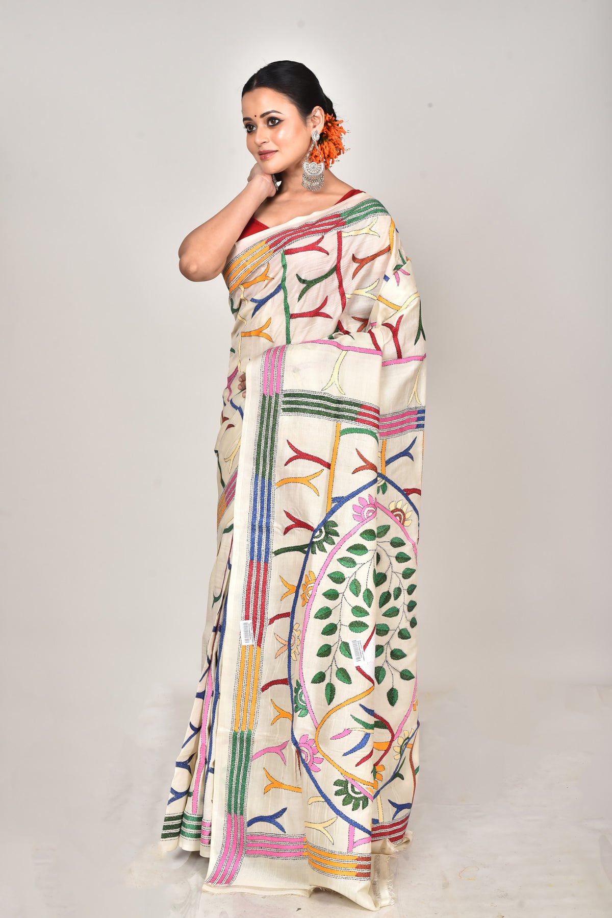 TUSSAR SILK KANTHA SAREE