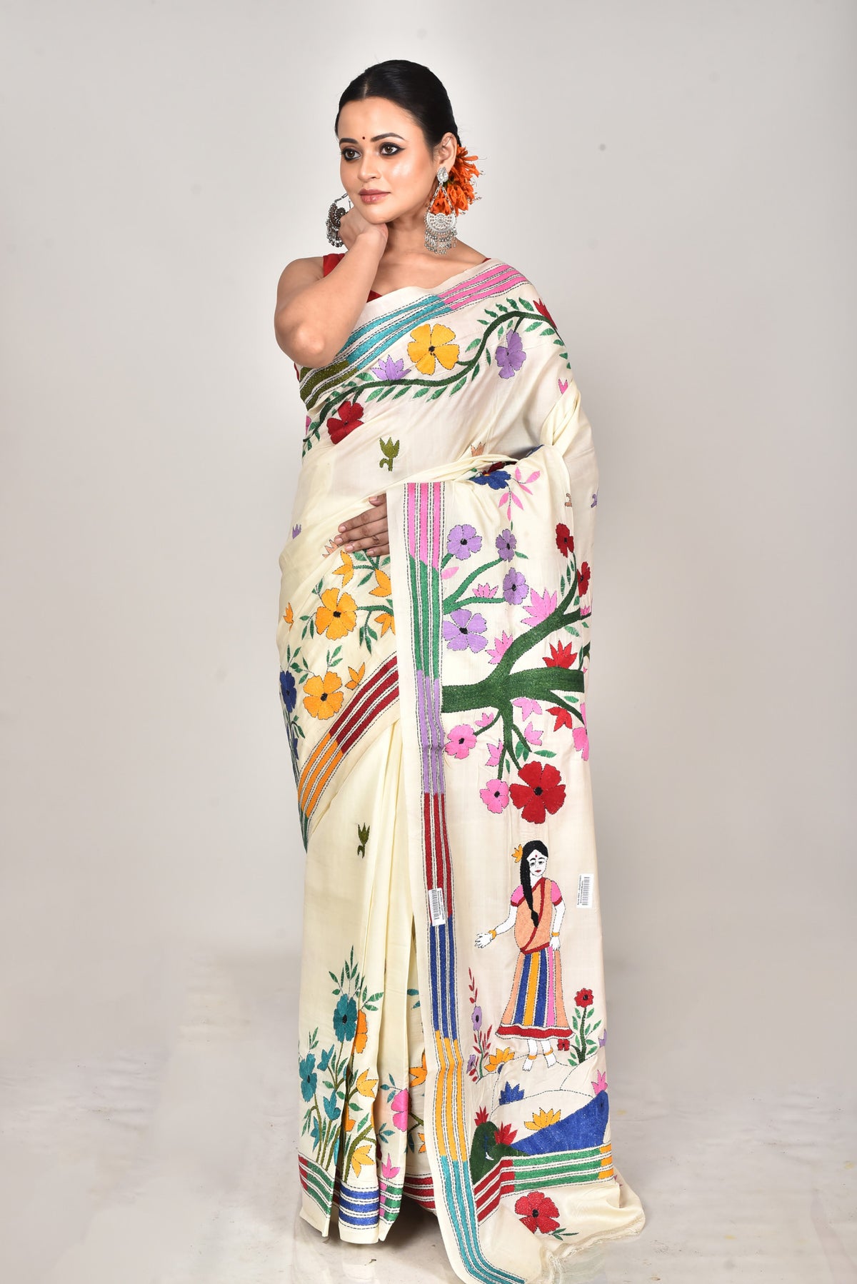 TUSSAR SILK KANTHA SAREE