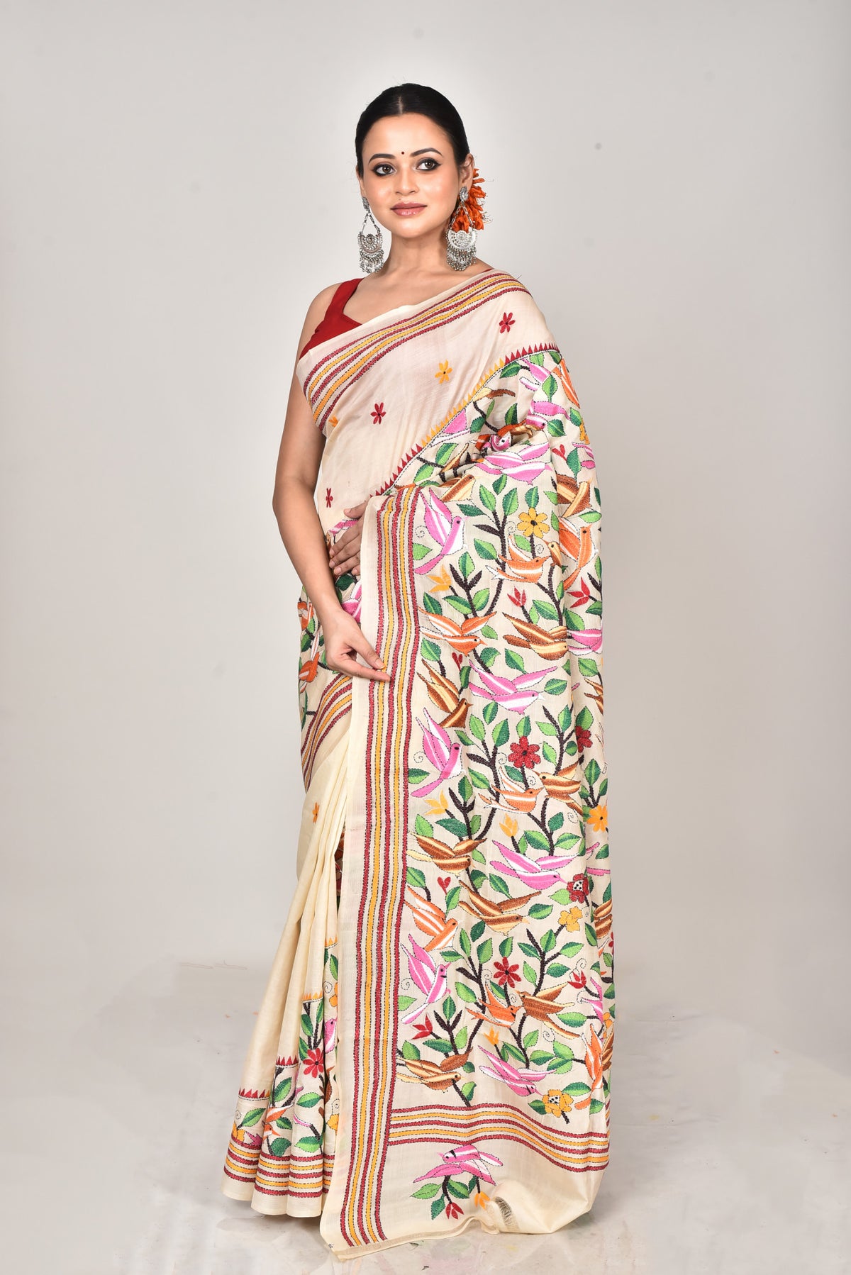 TUSSAR SILK KANTHA SAREE