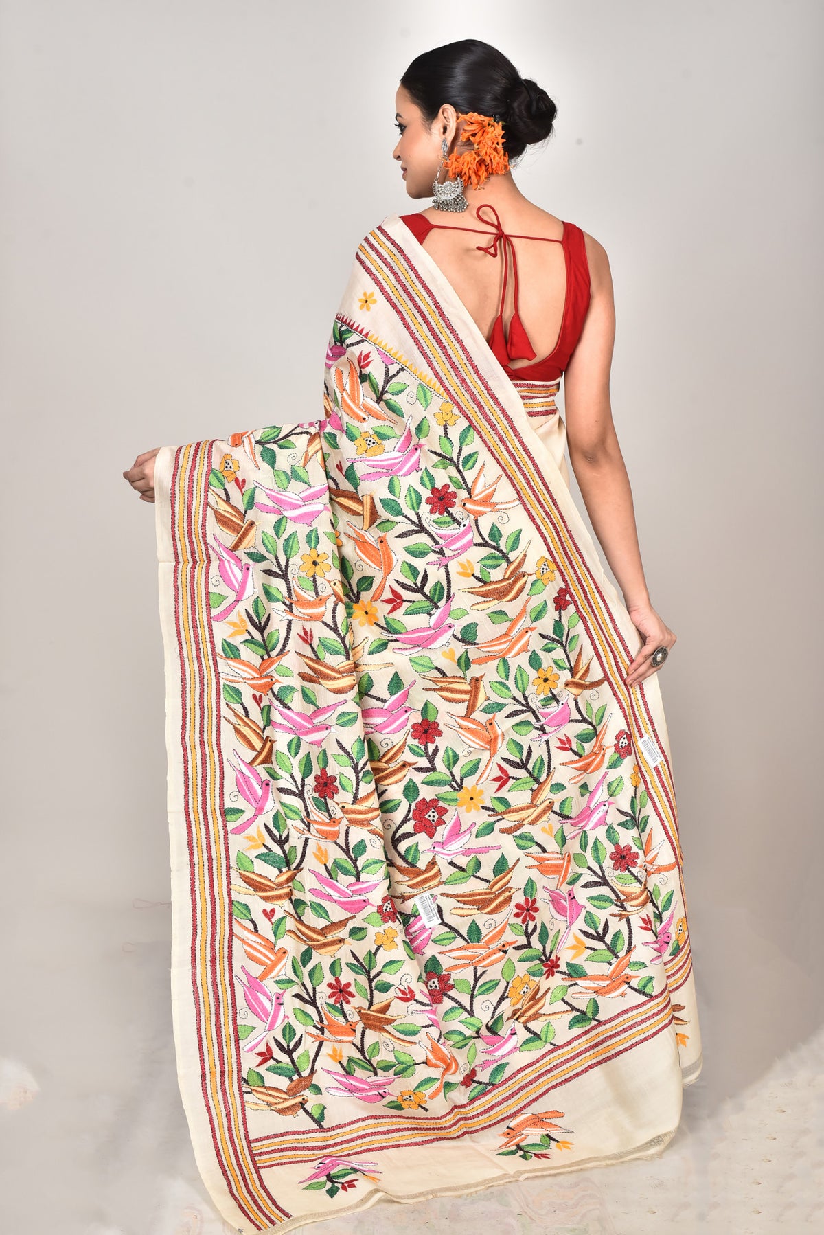 TUSSAR SILK KANTHA SAREE